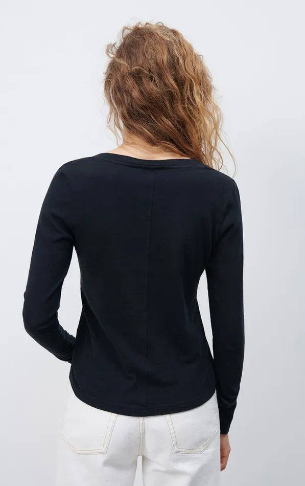American Vintage Long Sleeve TShirts Women TShirt Gamipy Black