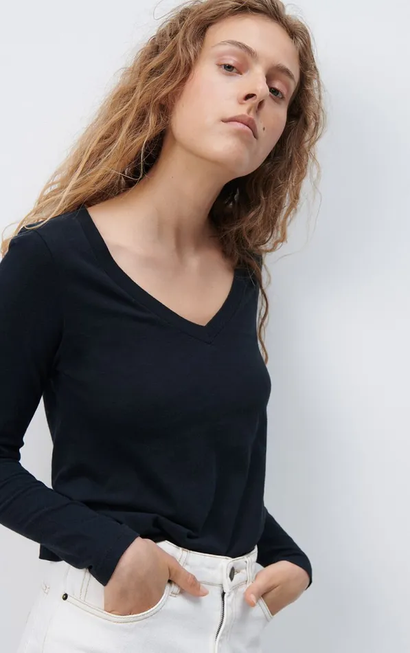 American Vintage Long Sleeve TShirts Women TShirt Gamipy Black