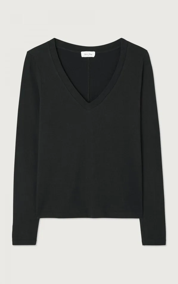 American Vintage Long Sleeve TShirts Women TShirt Gamipy Black