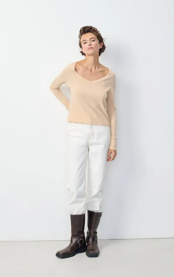 American Vintage Long Sleeve TShirts Women TShirt Gamipy Sand
