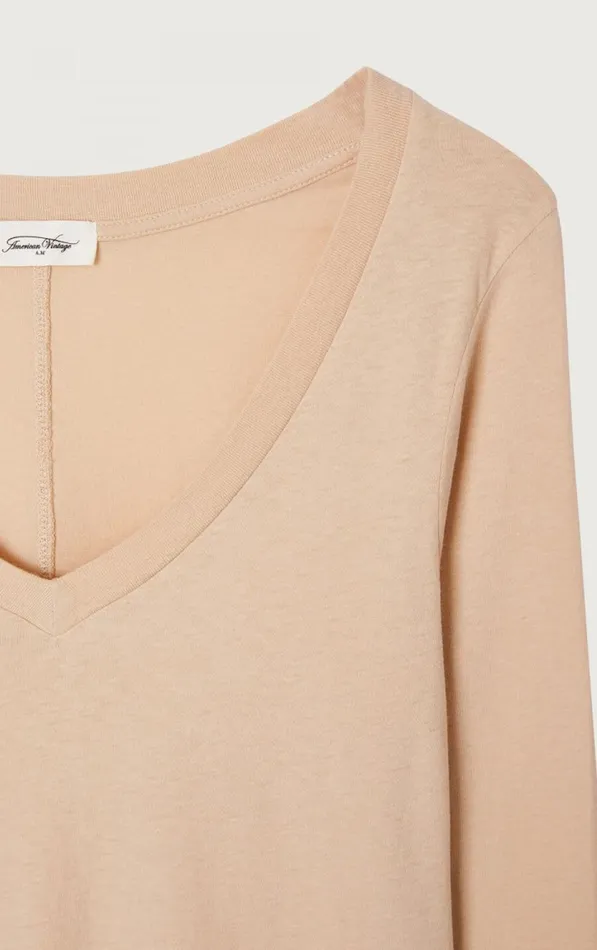 American Vintage Long Sleeve TShirts Women TShirt Gamipy Sand
