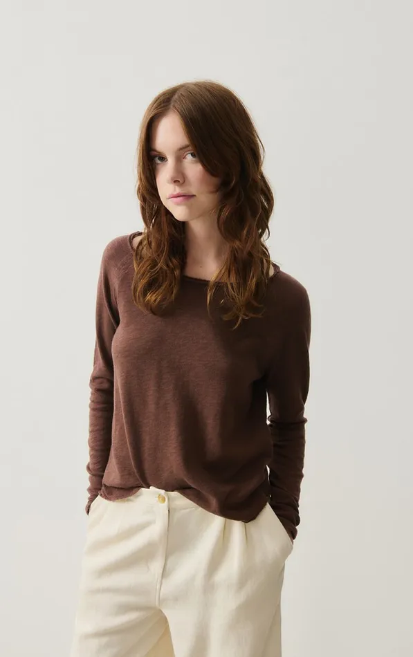 American Vintage Long Sleeve TShirts Women TShirt Sonoma Vintage Choco
