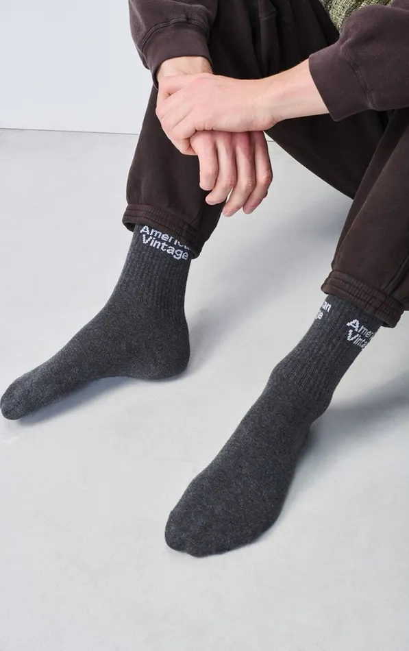 American Vintage Loungewear WomenMen Socks Clypsun Melange Charcoal