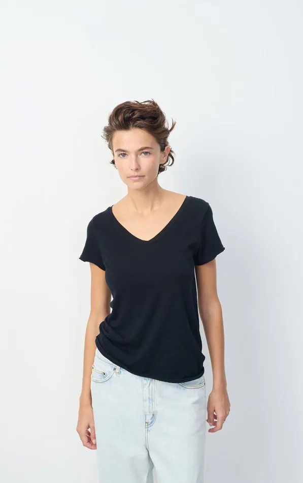 American Vintage Short Sleeve TShirts Women TShirt Sonoma Black