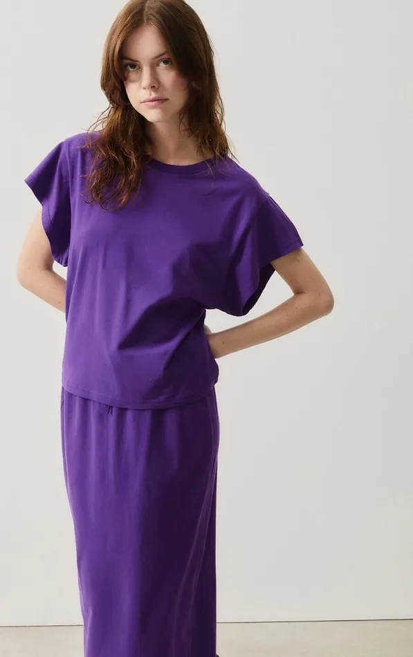 American Vintage Short Sleeve TShirts Women TShirt Vupaville Eggplant