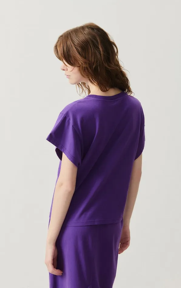 American Vintage Short Sleeve TShirts Women TShirt Vupaville Eggplant American Vintage Short Sleeve TShirts Women TShirt Vupaville Eggplant