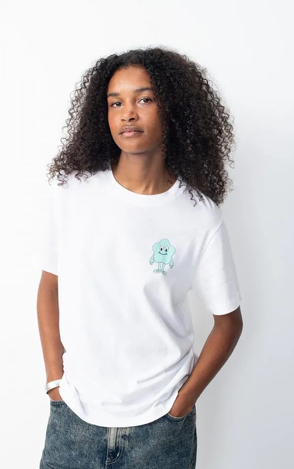 American Vintage Short Sleeve TShirts Women TShirt Ykobow White Print Green
