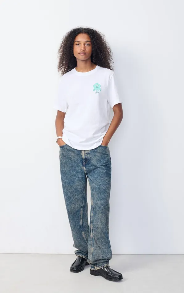 American Vintage Short Sleeve TShirts Women TShirt Ykobow White Print Green American Vintage Short Sleeve TShirts Women TShirt Ykobow White Print Green