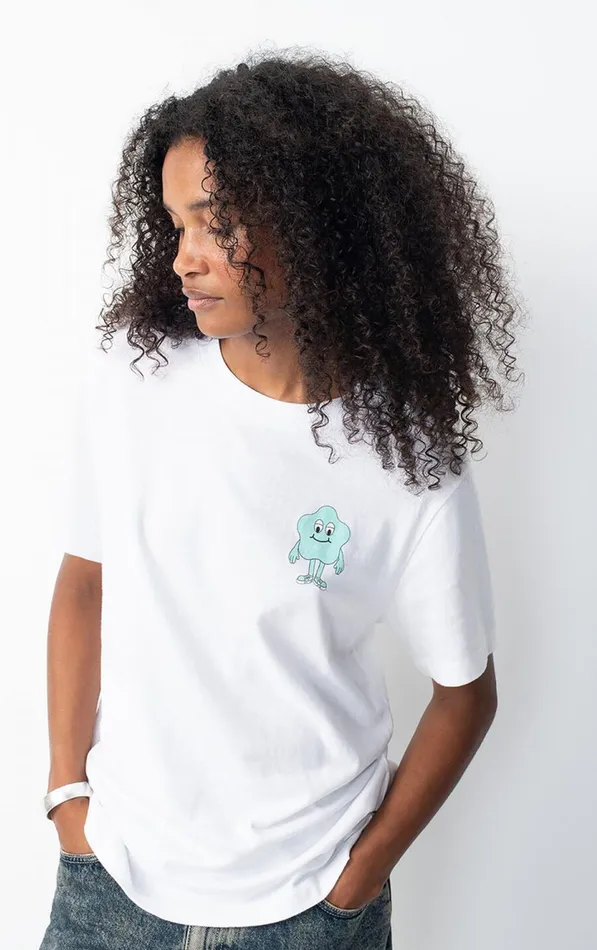 American Vintage Short Sleeve TShirts Women TShirt Ykobow White Print Green American Vintage Short Sleeve TShirts Women TShirt Ykobow White Print Green