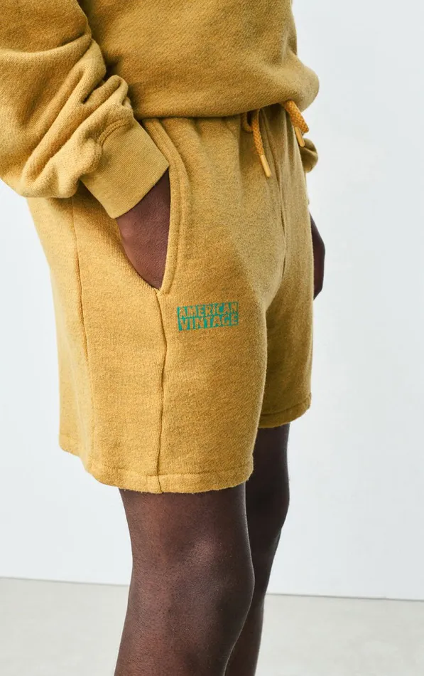 American Vintage Shorts Men Shorts Doven Overdyed Curry