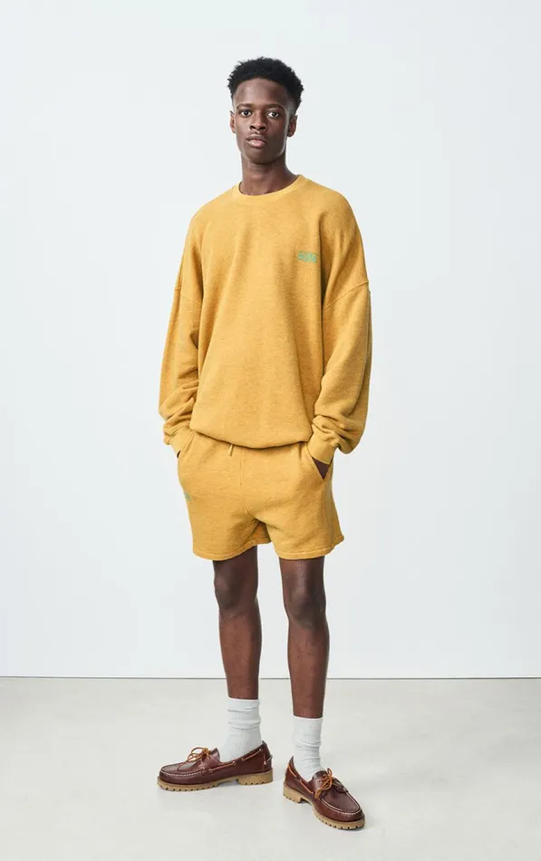 American Vintage Shorts Men Shorts Doven Overdyed Curry