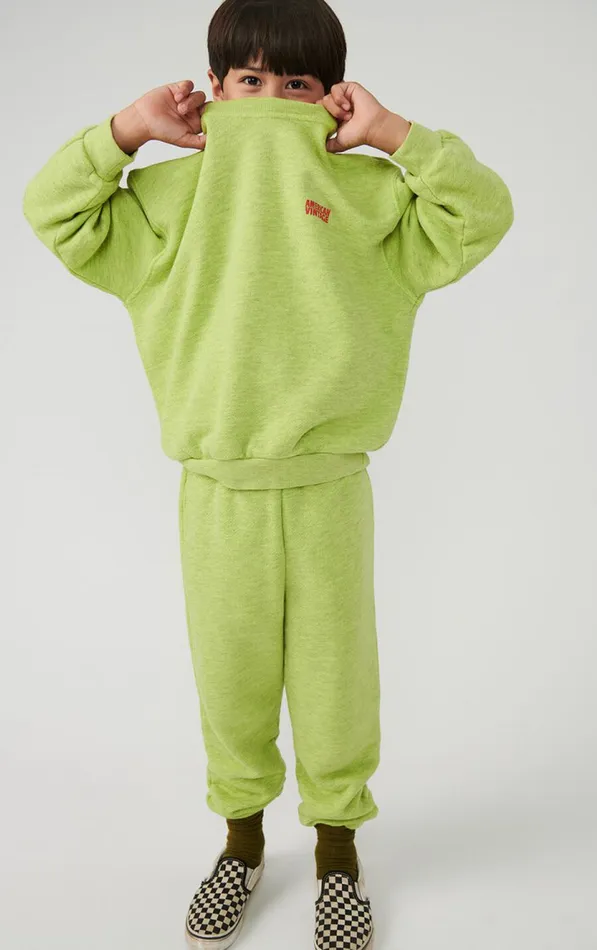 American Vintage Sweatshirts Kids Sweatshirt Doven Overdyed Fluorescent Yellow