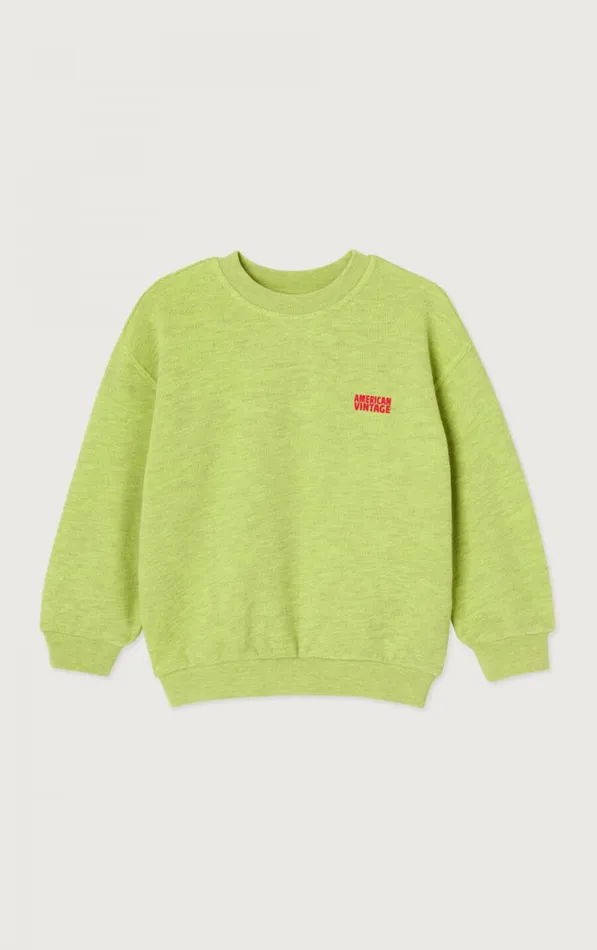 American Vintage Sweatshirts Kids Sweatshirt Doven Overdyed Fluorescent Yellow