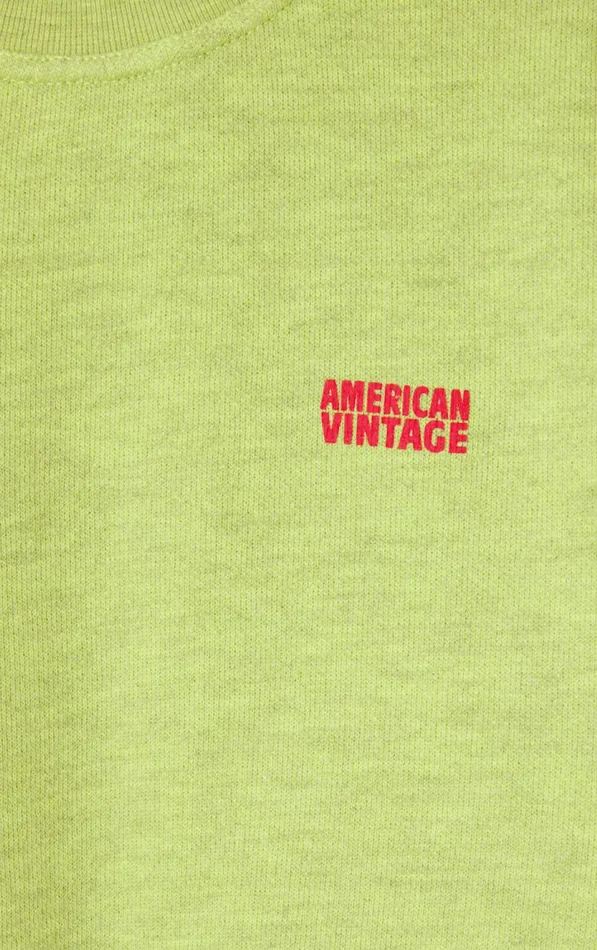 American Vintage Sweatshirts Kids Sweatshirt Doven Overdyed Fluorescent Yellow