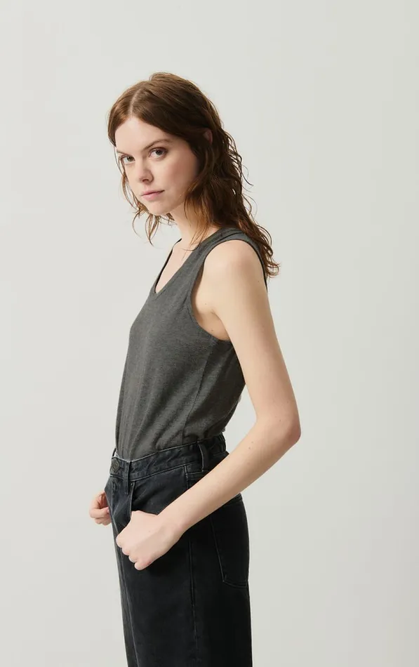 American Vintage Tops and Tanktops Women Tank Top Jacksonville Melange Charcoal American Vintage Tops and Tanktops Women Tank Top Jacksonville Melange Charcoal