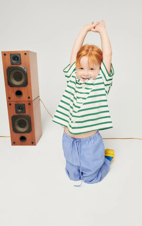 American Vintage Trousers and Shorts Kids Trousers Zatybay Aqua Stripes
