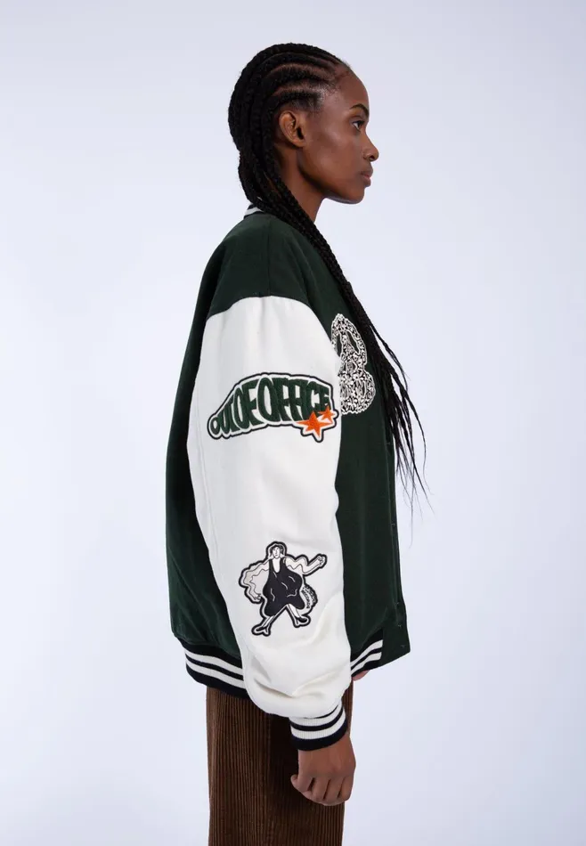 Annivarsity Jacket 8211 Green Patched Green Patched Women Dr Denim Outerwear