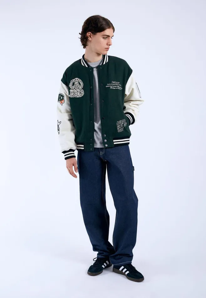 Annivarsity Jacket 8211 Green Patched Green Patched Women Dr Denim Outerwear