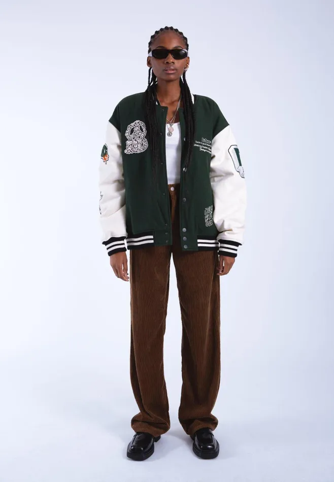 Annivarsity Jacket 8211 Green Patched Green Patched Women Dr Denim Outerwear