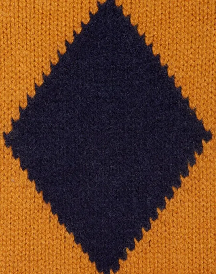 Argyle Gilet Navy and Yellow Women La Double J Knitwear Argyle Gilet Navy and Yellow Women La Double J Knitwear