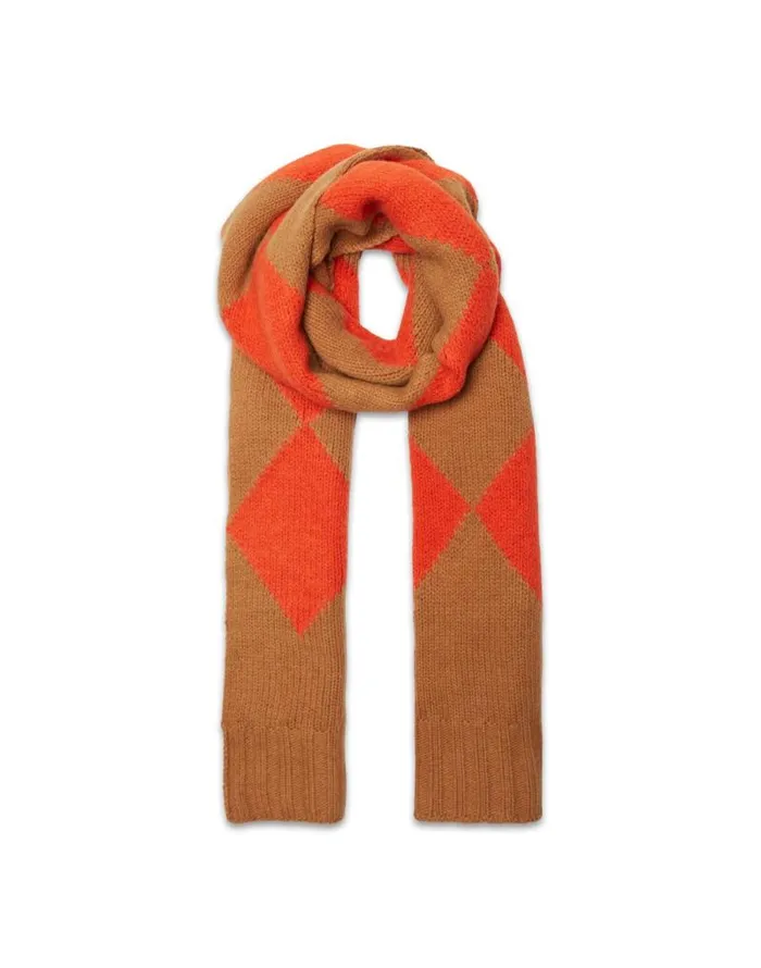 Argyle Scarf Camel Orange Women La Double J Foulards and Scarves