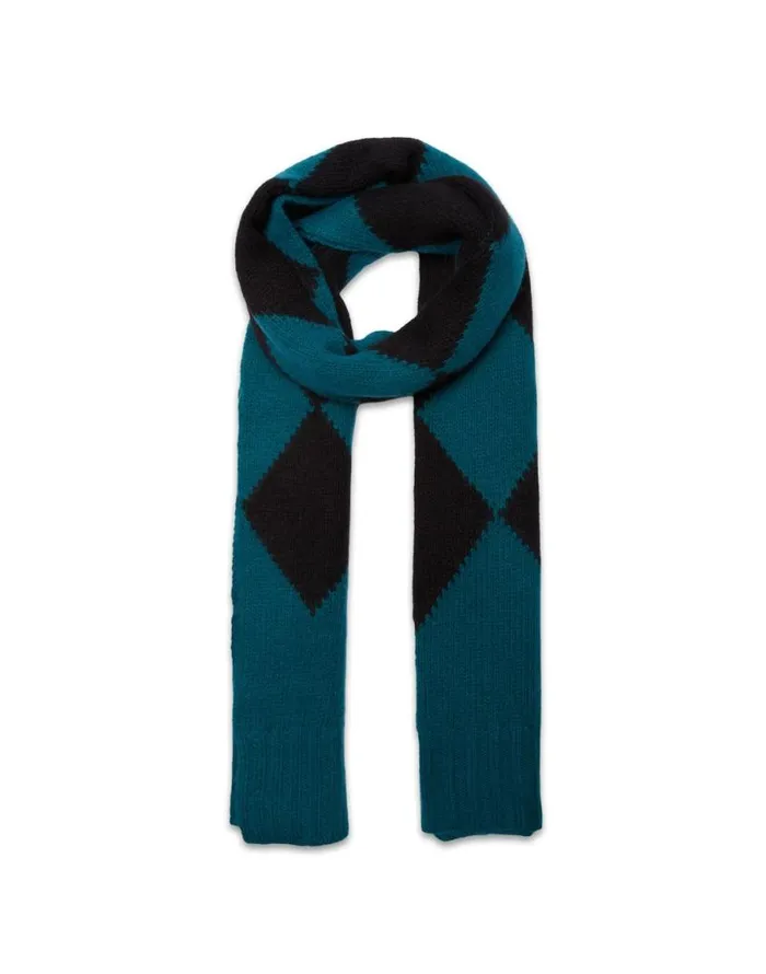 Argyle Scarf Green Black Women La Double J Foulards and Scarves Argyle Scarf Green Black Women La Double J Foulards and Scarves