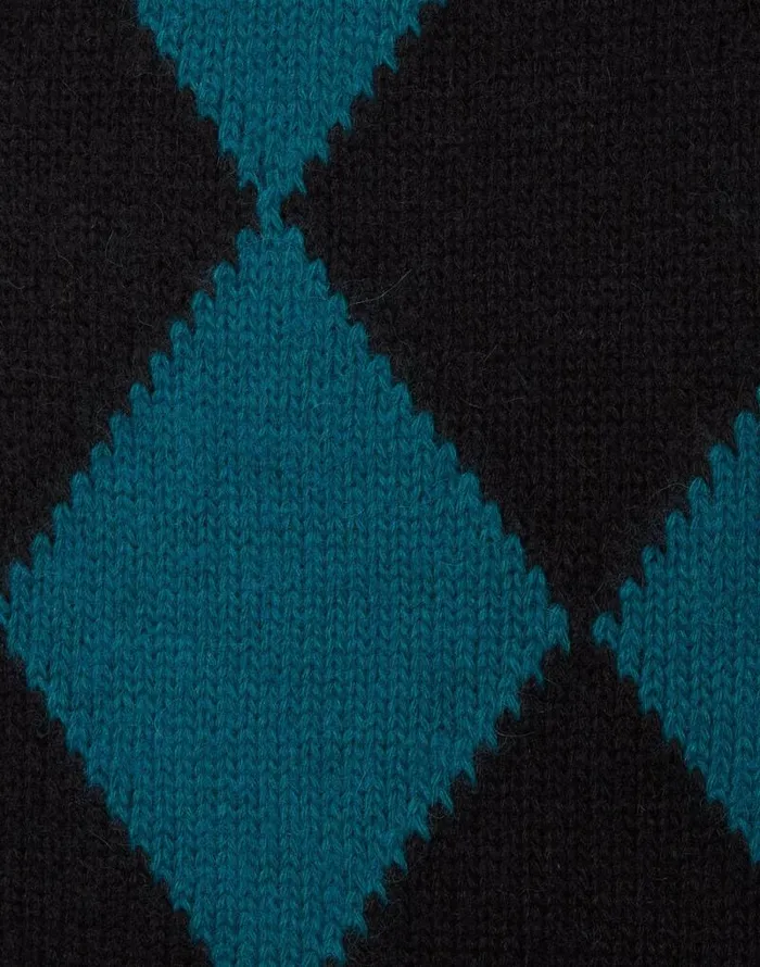Argyle Scarf Green Black Women La Double J Foulards and Scarves Argyle Scarf Green Black Women La Double J Foulards and Scarves