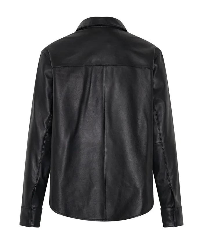 ARIA LEATHER OVERSIZED SHACKET BLACK Women One Teaspoon Shirts ARIA LEATHER OVERSIZED SHACKET BLACK Women One Teaspoon Shirts