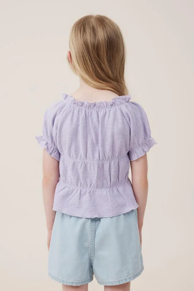 Astrid Short Sleeve Top Lilac Drop Girls Cotton On Tops and TShirts Astrid Short Sleeve Top Lilac Drop Girls Cotton On Tops and TShirts