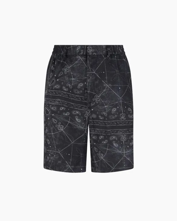 ASV Viscose Bermuda Shorts Black Men Armani Trousers And Shorts
