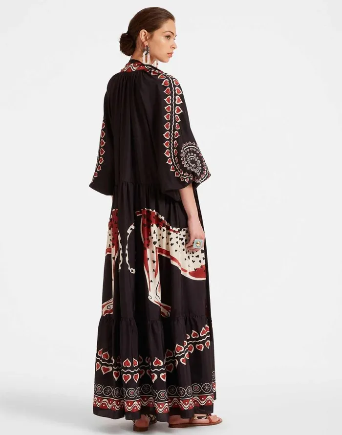 Athena Dress Gattopardo Place Black Women La Double J Dresses Athena Dress Gattopardo Place Black Women La Double J Dresses