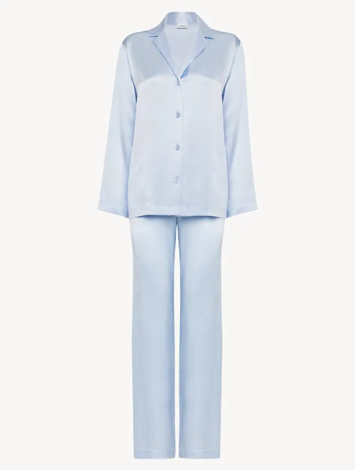 Azure Silk Pajama Set Sleepwear La Perla Pajamas