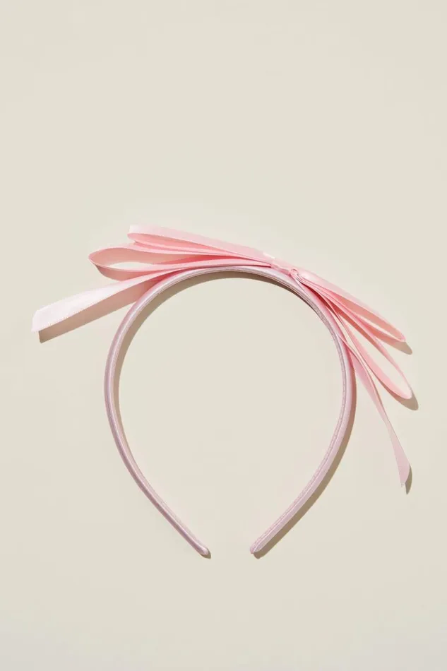 Bailee Bow Headband Blush Pinksatin Girls Cotton On Hair Accessories