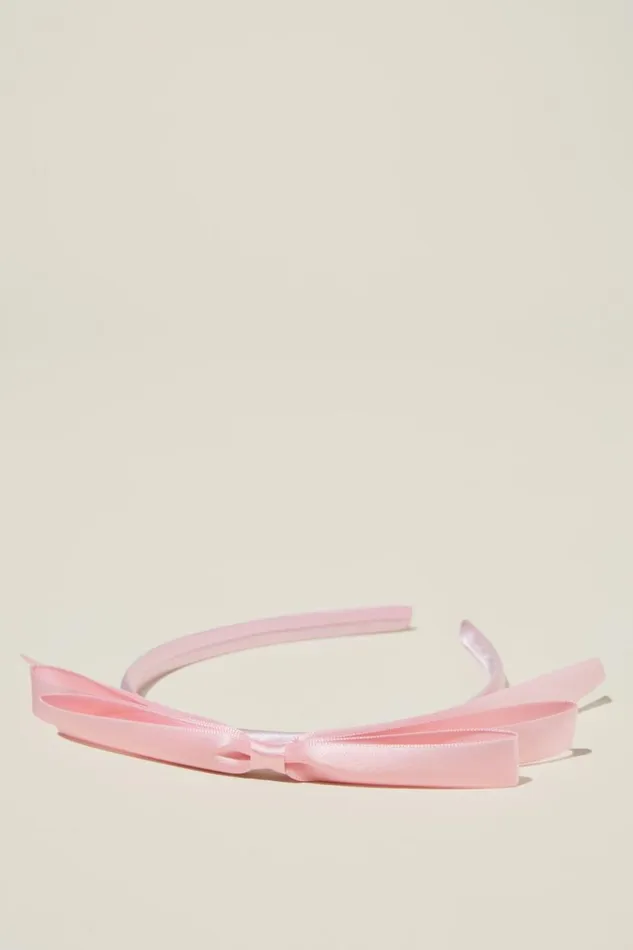 Bailee Bow Headband Blush Pinksatin Girls Cotton On Hair Accessories Bailee Bow Headband Blush Pinksatin Girls Cotton On Hair Accessories