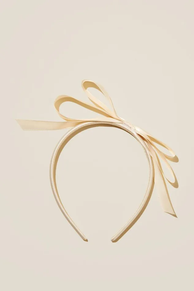 Bailee Bow Headband Vanillasatin Girls Cotton On Hair Accessories