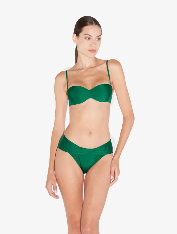 Bandeau Bikini Top In Green Swim La Perla Bikinis