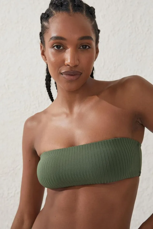 Bandeau Bikini Top Khaki Wide Rib Women Cotton On Bikinis Bandeau Bikini Top Khaki Wide Rib Women Cotton On Bikinis