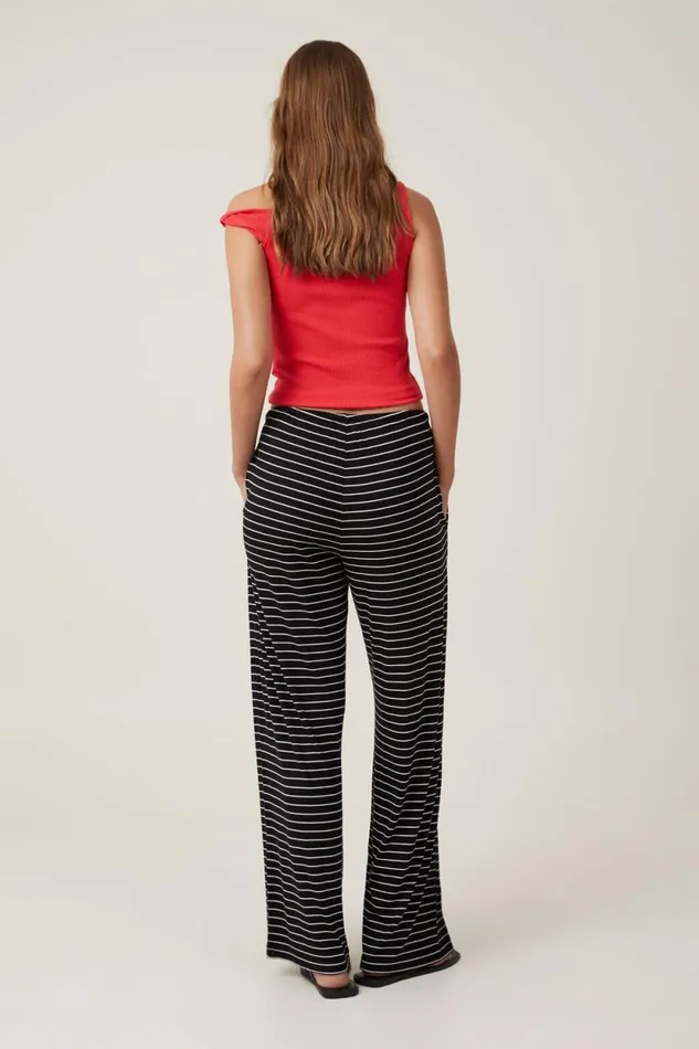 Bella Wide Leg Pant Black Stripe Women Cotton On Pants