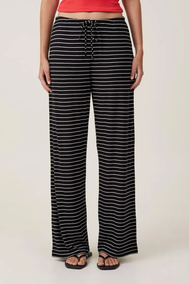 Bella Wide Leg Pant Black Stripe Women Cotton On Pants