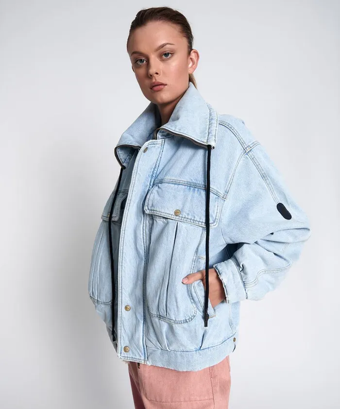 BEST BLUE DENIM PUFFA JACKET Women One Teaspoon Denim Jackets