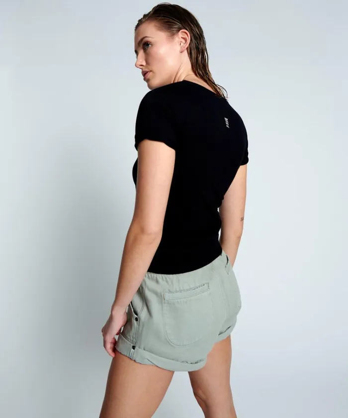 BLACK BOWER BIRD ORGANIC FITTED TEE Women One Teaspoon Tops BLACK BOWER BIRD ORGANIC FITTED TEE Women One Teaspoon Tops