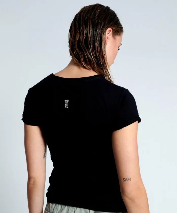 BLACK BOWER BIRD ORGANIC FITTED TEE Women One Teaspoon Tops BLACK BOWER BIRD ORGANIC FITTED TEE Women One Teaspoon Tops