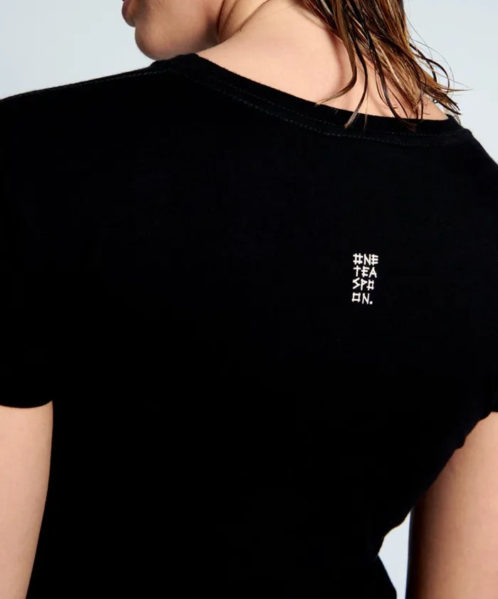 BLACK BOWER BIRD ORGANIC FITTED TEE Women One Teaspoon Tops BLACK BOWER BIRD ORGANIC FITTED TEE Women One Teaspoon Tops