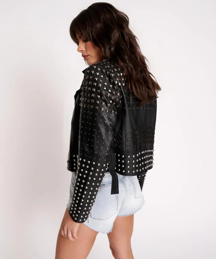 BLACK DIAMOND STUDDED LEATHER JACKET Women One Teaspoon Jackets BLACK DIAMOND STUDDED LEATHER JACKET Women One Teaspoon Jackets