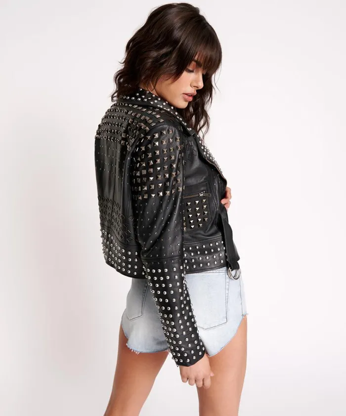BLACK DIAMOND STUDDED LEATHER JACKET Women One Teaspoon Jackets BLACK DIAMOND STUDDED LEATHER JACKET Women One Teaspoon Jackets