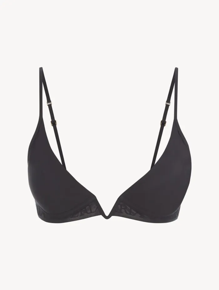 Black Nonwired Padded Triangle Vbra Lingerie La Perla Bralette