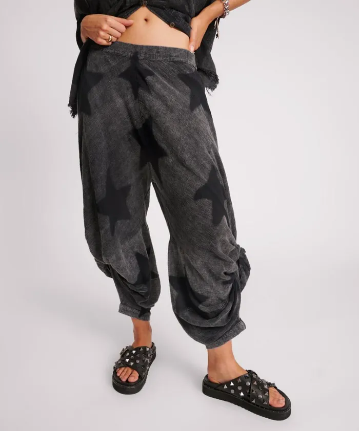 BLACK STAR MUSLIN GYPSY PANTS Women One Teaspoon Bottoms