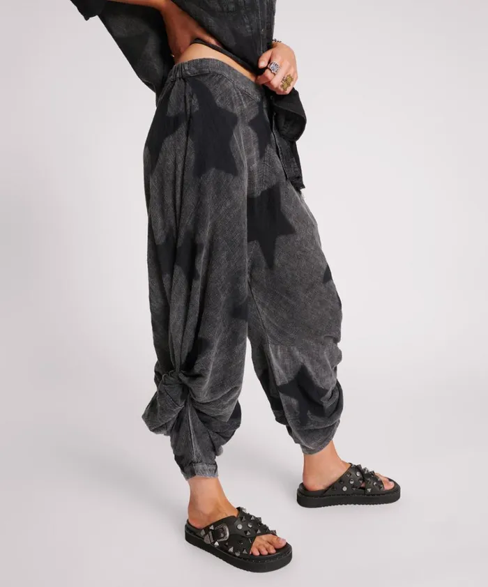 BLACK STAR MUSLIN GYPSY PANTS Women One Teaspoon Bottoms
