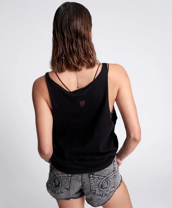BLACK STONE ORGANIC LOGO BARELY THERE TANK Women One Teaspoon Tees and Tanks BLACK STONE ORGANIC LOGO BARELY THERE TANK Women One Teaspoon Tees and Tanks