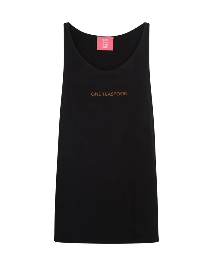 BLACK STONE ORGANIC LOGO BARELY THERE TANK Women One Teaspoon Tees and Tanks BLACK STONE ORGANIC LOGO BARELY THERE TANK Women One Teaspoon Tees and Tanks